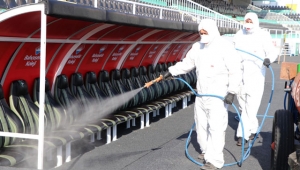 Denizli Atatürk Stadı'nda ​koronavirüs temizliği