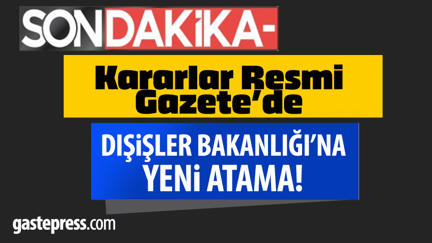 Kararlar Resmi Gazete'de! Dışişleri Bakanlığı'na kritik atama!