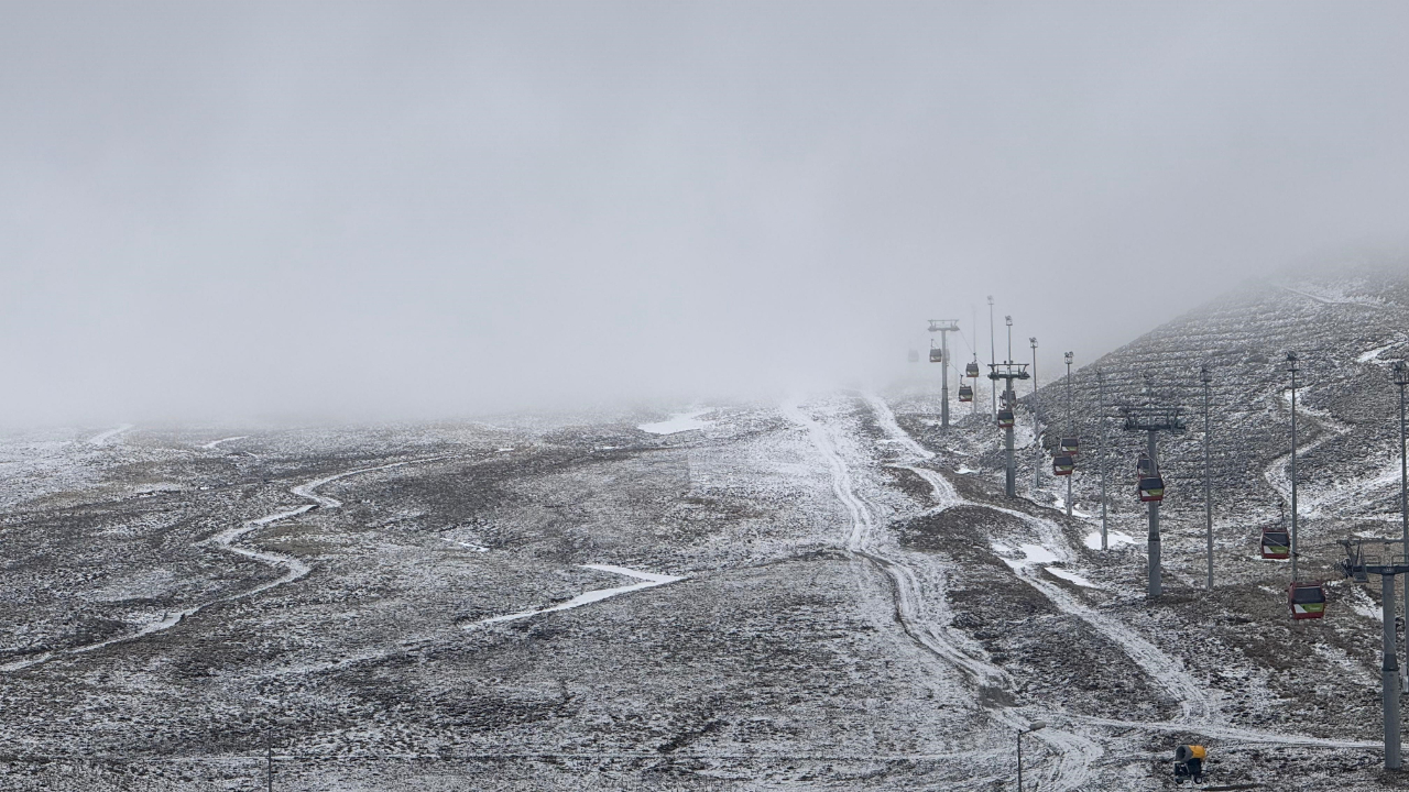 Erciyes'te kar yağışı etkili oldu!