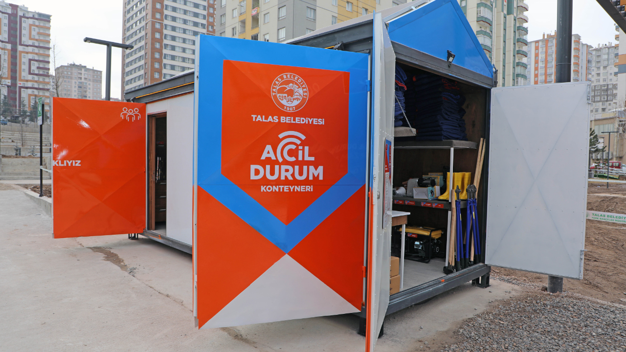 Talas'ta acil durum konteynerleri güven veriyor!