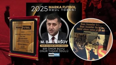 MHP Kayseri Milletvekili Baki Ersoy’a “Bir Ömür Boyu Yaşam Onur Ödülü”