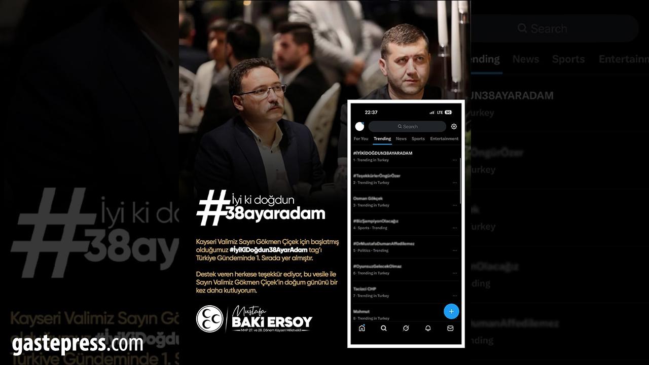 Vekil Ersoy’un Başlattığı #İyiKiDoğdun38AyarAdam Etiketi X Gündeminde