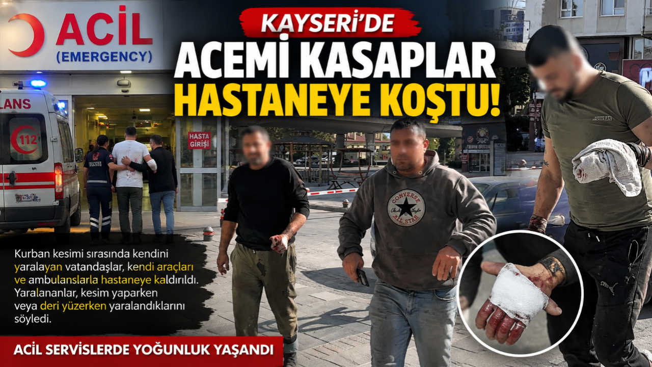 Kayseri’de Acemi Kasaplar Hastanelik Oldu!