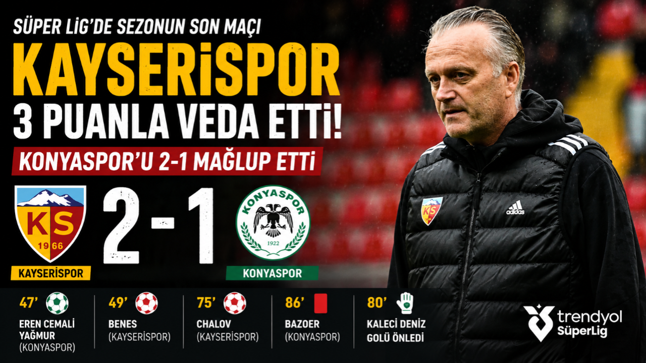 Kayserispor 3 Puanla Veda Etti: Konyaspor’u 2-1 Mağlup Etti!