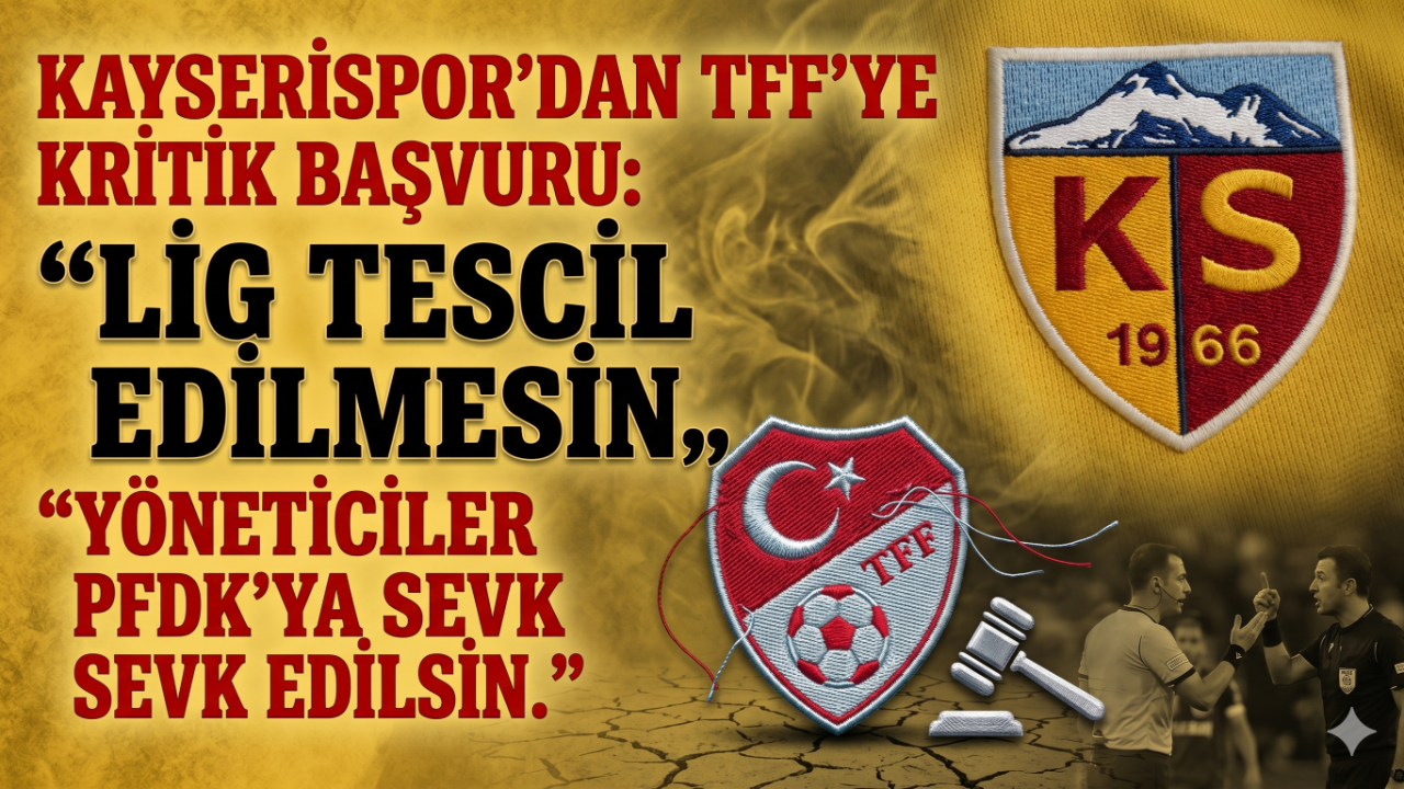 Kayserispor’dan TFF’ye dikkat çeken başvuru: “Lig tescil edilmesin, yöneticiler PFDK’ya sevk edilsin”