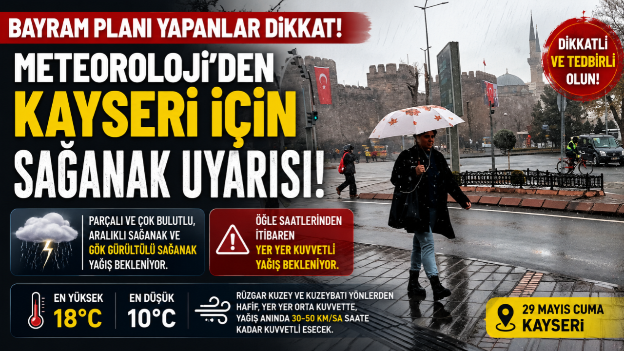 Meteoroloji’den Kayseri için sağanak uyarısı!