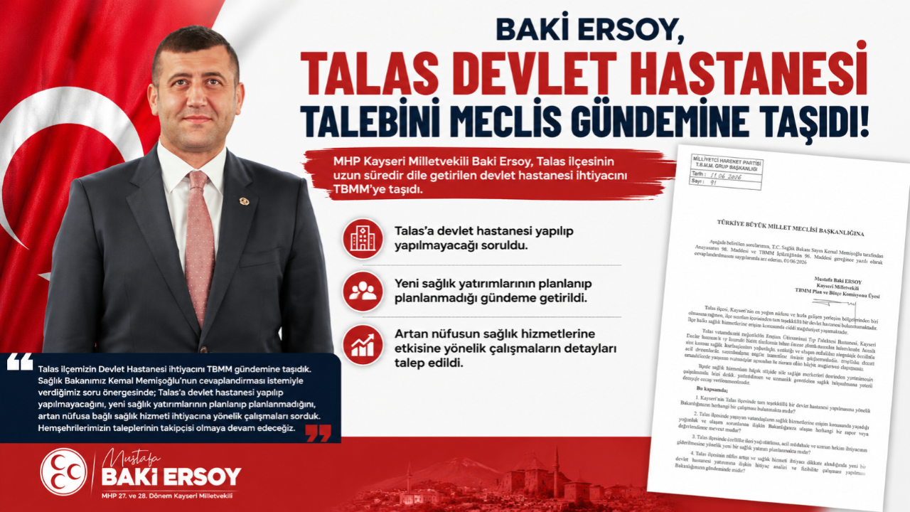 Baki Ersoy, Talas Devlet Hastanesi Talebini TBMM Gündemine T