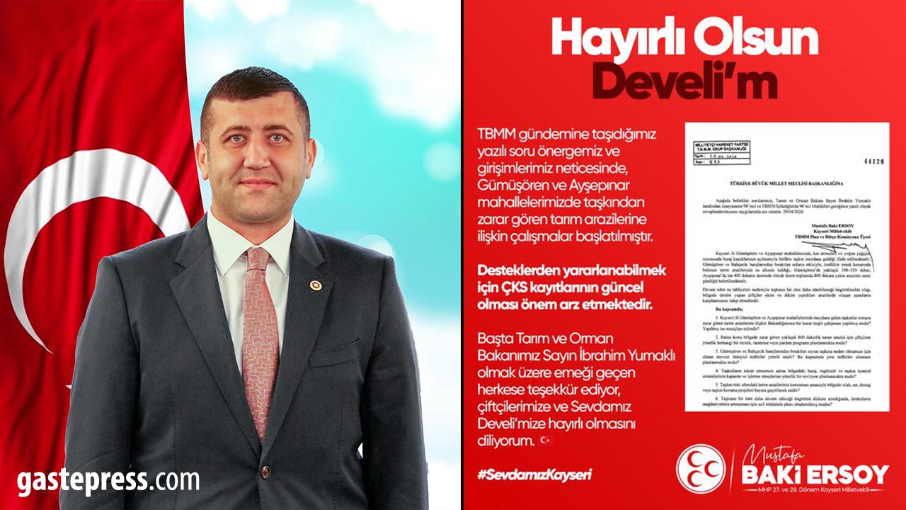 Baki Ersoy'un Girişimleri Sonuç Verdi: Develi'de Taşkından Zarar Gören Çiftçiler İçin Çalışmalar Başlatıldı!