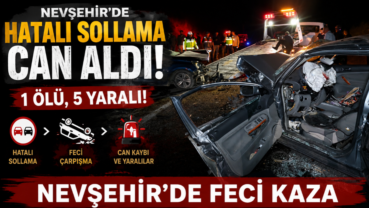 Hatalı sollama can aldı: 1 ölü, 5 yaralı!