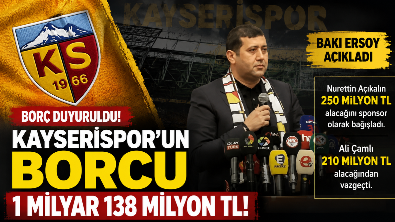Kayserispor’un Borcu Açıklandı: 1 Milyar 138 Milyon TL