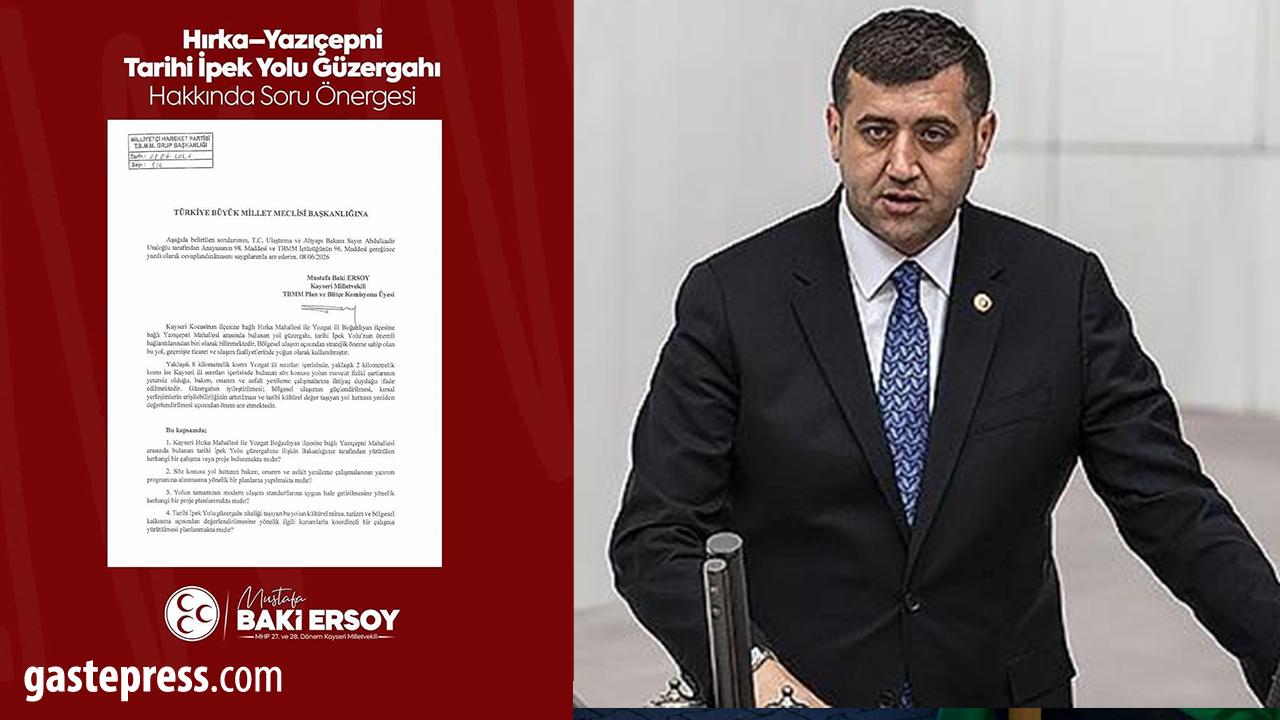 MHP’li Baki Ersoy’dan Tarihi İpek Yolu İçin TBMM’ye Soru Önergesi!