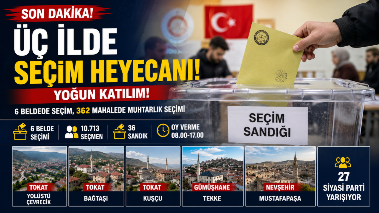 Üç İlde Seçim Heyecanı! Belde Belde Sandık Başında Yoğun Kat