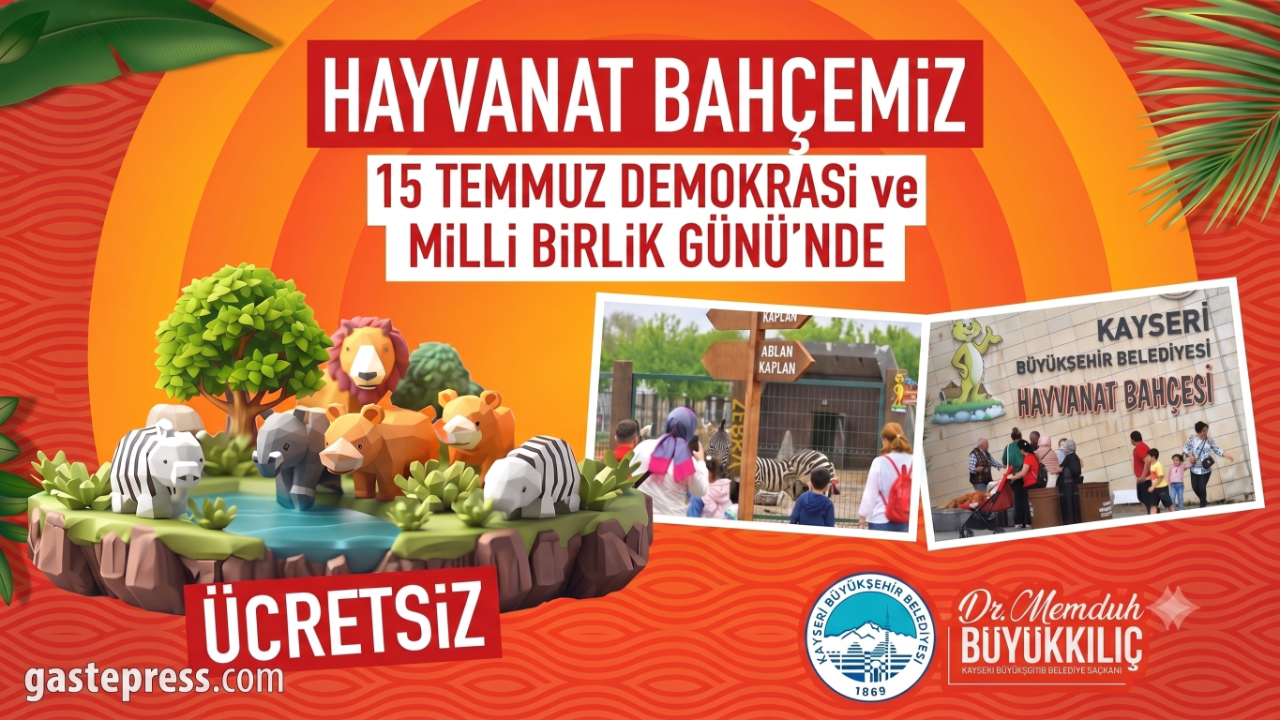 Büyükşehir Hayvanat Bahçesi 15 Temmuz’da Ücretsiz Ziyaret Edilebilecek!