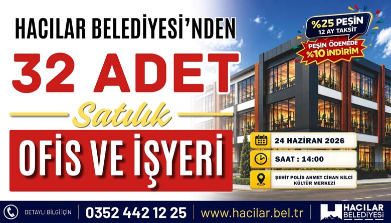 Hacılar'da 32 işyeri yeni sahiplerini bekliyor!